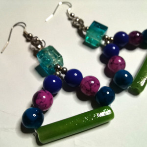 Kolczyki długie kolorowe