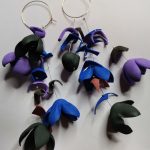 Kolczyki kolorowe kwiaty