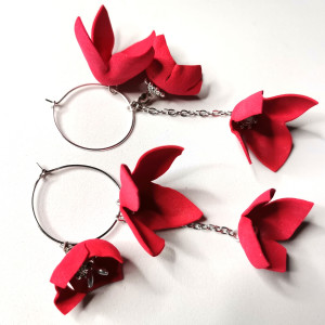 Kolczyki kolorowe kwiaty