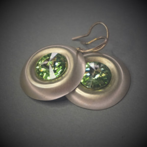 " Zielone"- kolczyki z nowego srebra.