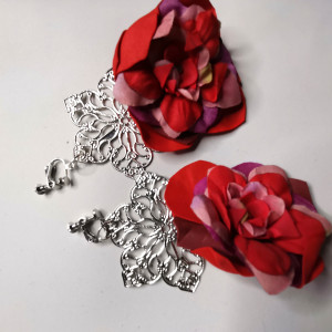 Klipsy duże lekkie kwiaty