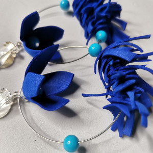 Klipsy duże lekkie kwiaty