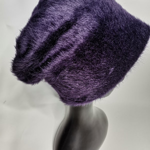 Futrzana czapka fiolet
