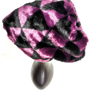 Czapka futrzana zimowa duża fiolet