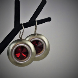 "Ruby"- kolczyki z nowego srebra.