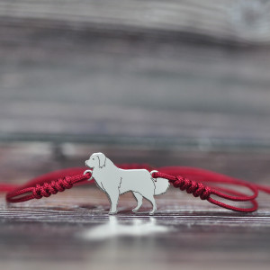 Owczarek kaukaski - bransoletka z psem, srebro 925