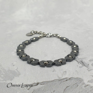 Bransoletka z hematytem - szewron