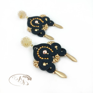 Shambala Black kolczyki sutasz