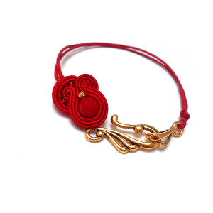 BRANSOLETKA SUTASZ delikatna czerwona