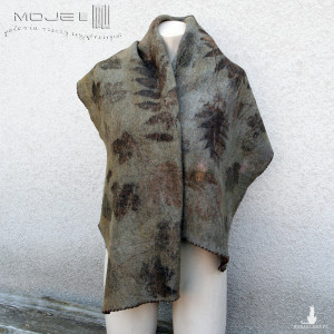 Szal Eko-druk CIEPŁY III / wełna