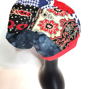 Czapka smerfetka patchworkowa