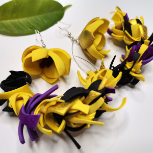 Kolczyki etno duze kwiaty