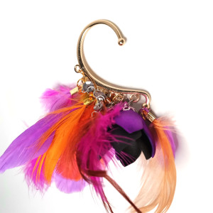 nausznica pióra kwiaty kolory boho