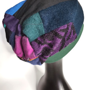 Czapka smerfetka patchworkowa