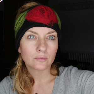 ciepła wełniana opaska filcowana zimowa