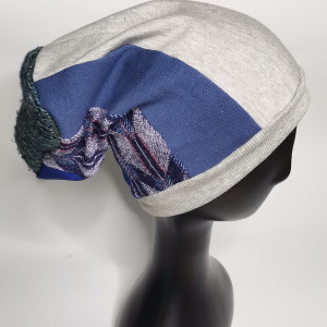 Czapka smerfetka patchworkowa