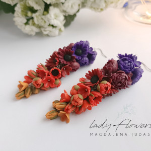 Cieniowane kolczyki z kwiatami