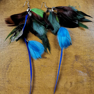 Kolczyki długie pióra