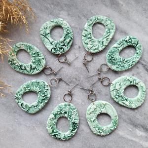 Pottery green. Kolczyki z gliny polimerowej