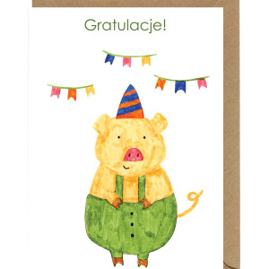 Kartka urodzinowa Prosiaczek