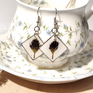 Kolczyki  z żywicy - Koniczyna