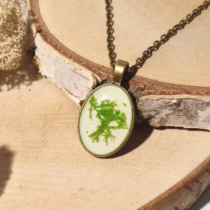 Wisiorek  z żywicy - Mech Chrobotek