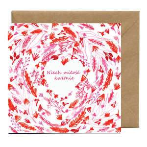 Kartka ślubna Leaf Pattern