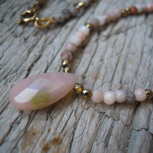 Zibra - naszyjnik jaspis zebra i opal peruwiański