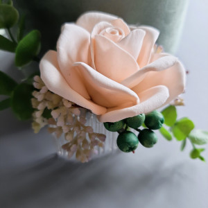 grzebyk do włosów Kremową róża