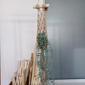 Makrama kwietnik pleciony pojedynczy