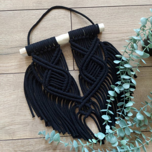 Makrama ścienna DIANA czarny