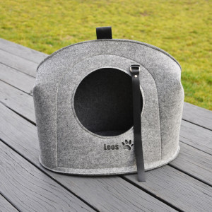 Filcowy domek dla kota - szare legowisko