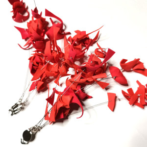 Klipsy kwiaty czerwone