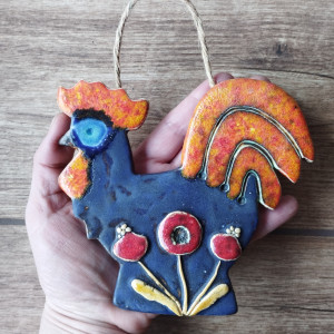 Kogut granatowy z maczkami