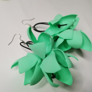 Kolczyki miętowe kwiaty