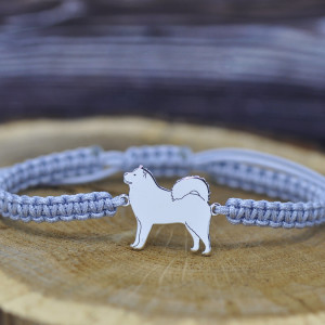 Alaskan malamute - bransoletka z psem, srebro 925