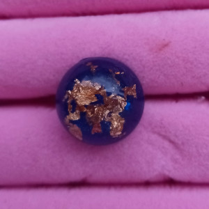 Stalowy pierścionek regulowany, złoty, żywica epoksydowa, elegancki pierścionek