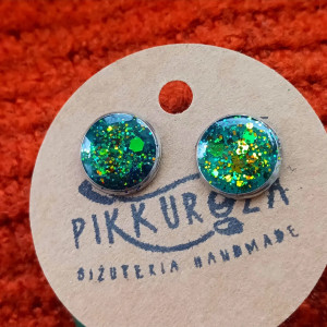 Kolczyki okrągłe brokatowe HOLO