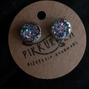 Kosmiczne kolczyki brokatowe holo