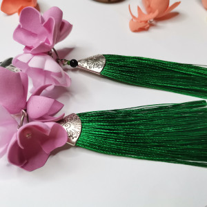 Klipsy kwiaty chwosty dlugie