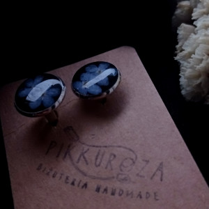 Spinki do mankietów z prawdziwymi kwiatami