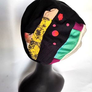 Czapka czarna gora patchwork