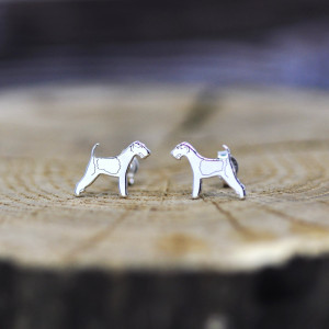 Foksterier szorstkowłosy - kolczyki sztyfty, srebro 925