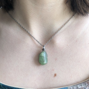 naszyjnik zielony awenturyn stal chirurgiczna