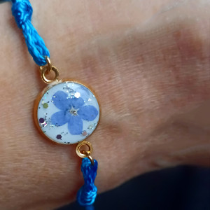 Bransoletki z niezapominajką niezapominajką biżuteria regulowana bransoletka niebieska