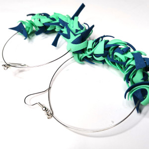 Kolczyki etno boho niebieskie  wiosenne duże