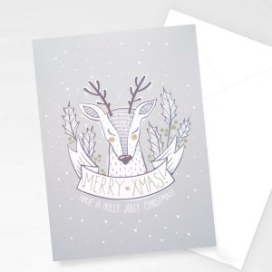 skandynawskie kartki na Boże Narodzenie, świąteczne kartki z jeleniem, kartki na Nowy Rok, ładne kartki dla firm, noworoczne kartki, nowoczesne kartki świąteczne, fajne kartki z jelonkiem, je