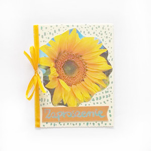 zaproszenie ze słonecznikiem, słoneczniki zaproszenie bez teskstu, puste zaproszenie, zaproszenia na różne okazje