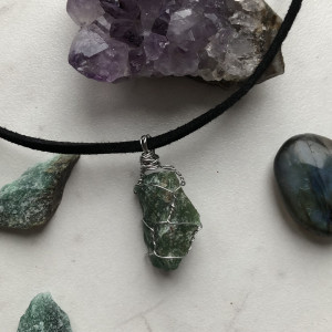 naszyjnik ZIELONY AWENTURyn, stal chirurgiczna, PIENIĄDZE, SZCZĘŚCIE