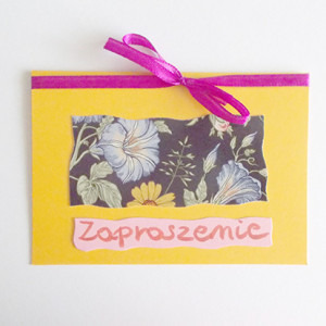 ogólne zaproszenie bez tekstu, puste zaproszenie, żółte zaproszenie, vintage zaproszenie, kwiaty zaproszenie, zaproszenie na imprezę, zaproszenie na wieczór panieński, zaproszenie na 18